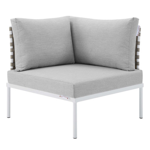 Harmony Sunbrella® Basket Weave Outdoor Patio Aluminum Corner Chair by Modway / EEI-4538