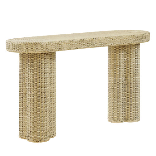 Sarova 59 Inch Natural Rattan Oval Console Table by Modway / EEI-7915