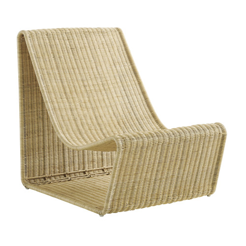 Eira Continuous Curved Natural Rattan Lounge Chair by Modway / EEI-7937
