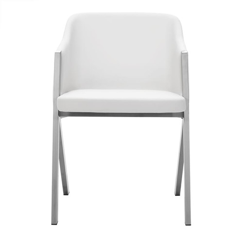 Darcy Modern White Leatherette Dining Chair (Set of 2) / VGEWF3202BF-WHT