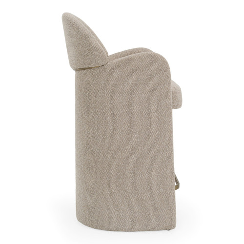 Ashley - Modern Beige Fabric + Brushed Brass Counter Chair / VGVC-B2402-B-BGE