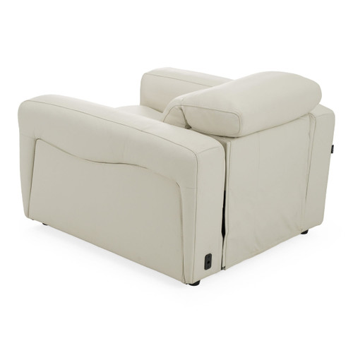 Jessop - Modern Off-White Leather Recliner Chair / VGKM-KM.6399B-CHR-Off-White