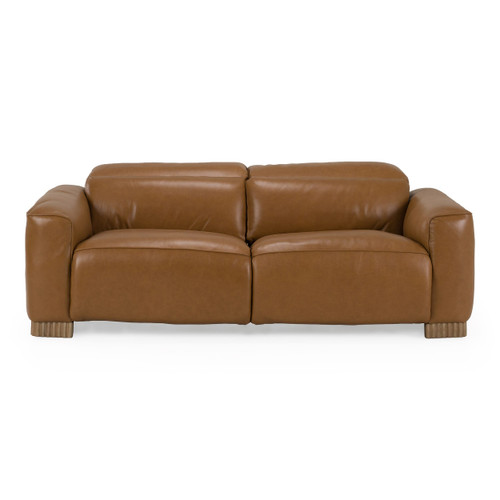 Aris - Modern Brown Leather Sofa w/ 2 Power Recliners & Headrests / VGKM-KM-6799-SOFA-BRN