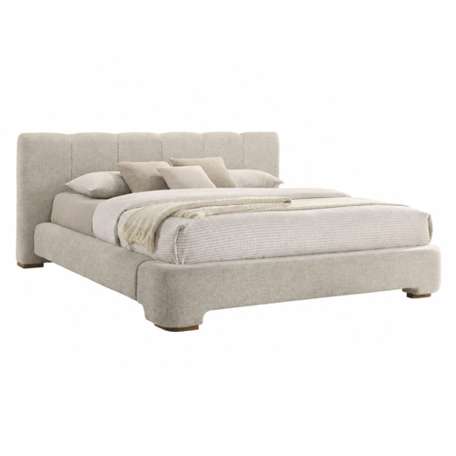 Eastern King Reveal - Modern Beige Fabric Bed / VGMA-BR-183-BED-BGE-EK