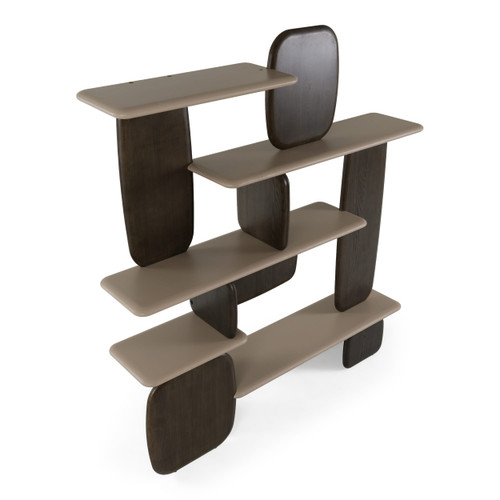 Horace - Contemporary Dark Brown + Taupe Bookshelf / VGCS-DS-22083-BRN