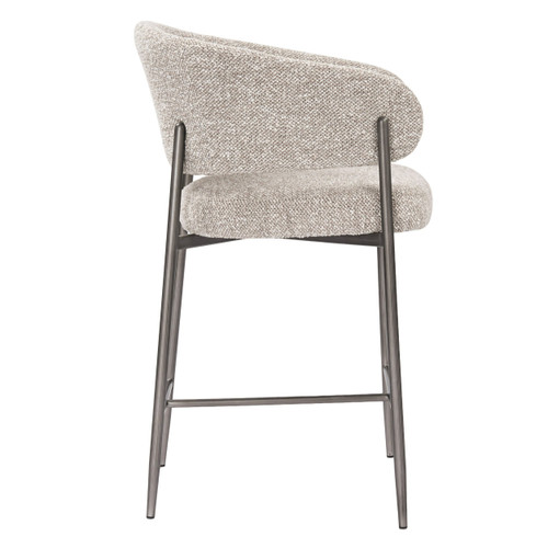 Thomas - Modern Grey Fabric + Pewter Counter Chair / VGEU-MC-7632BC-660-GRY