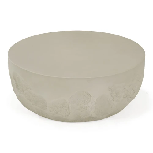 Elgon - Modern Grey Concrete Round Coffee Table / VGTP-102067-GRY
