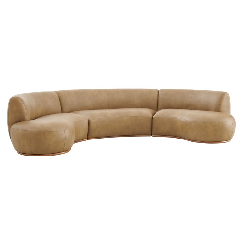 Rialta 3 Piece Curved Vegan Leather Sectional Sofa by Modway / EEI-7788