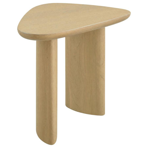Arjona Contemporary Triangular End Table with Oak Veneer Honey Oak / CS-701667