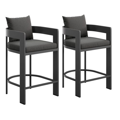 Tahoe Outdoor Patio Patio Aluminum Counter Stools Set of 2 by Modway / EEI-8108