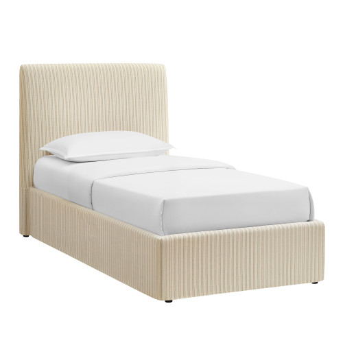 Pemberly Striped Fabric Slipcovered Twin Size Storage Bed by Modway / MOD-7408