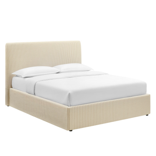 Pemberly Striped Fabric Slipcovered King Size Storage Bed by Modway / MOD-7411