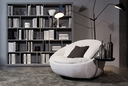 Divani Casa Alba Modern Grey Fabric Chair w/ Tray / VGWCL157-GRY