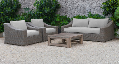 Renava Palisades Outdoor Beige Wicker Sofa Set / VGATRASF-125-BGE