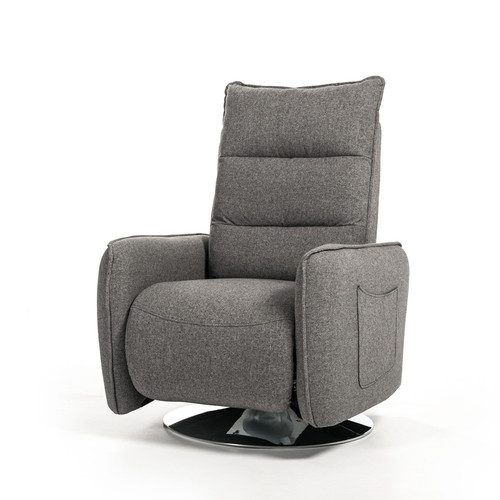 Divani Casa Fairfax Modern Grey Fabric Recliner Chair / VGMB-R033-GRY