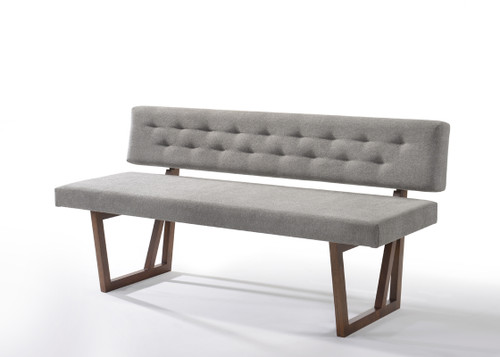 Modrest Jordan Modern Grey & Walnut Dining Bench / VGMAMI-746-GRY