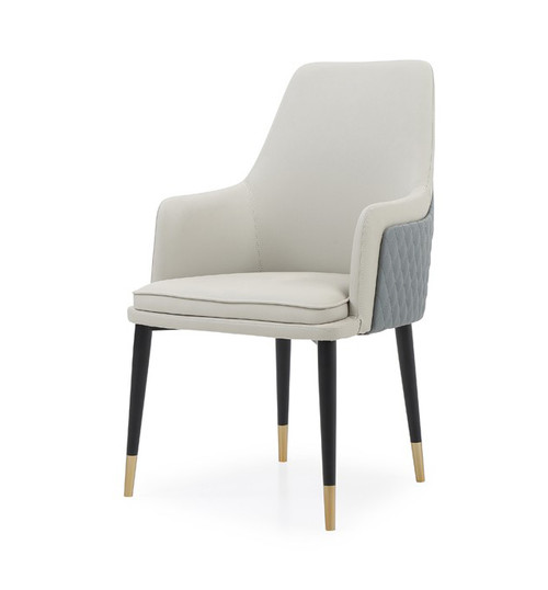 Modrest Duval Modern White & Grey Dining Chair / VGVCB8766A-WHTGRY
