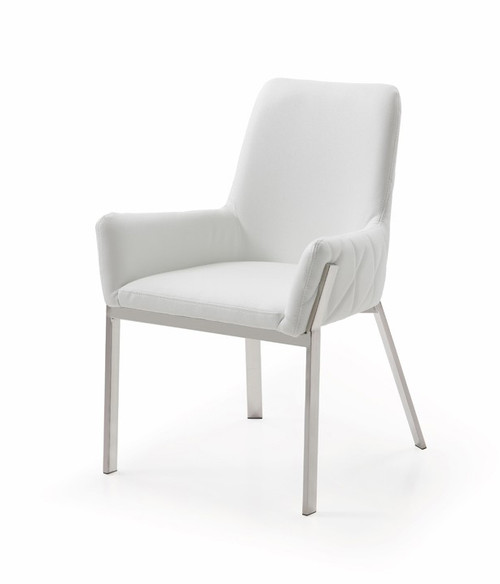 Modrest Robin Modern White Bonded Leather Dining Chair / VGVCB8366-WHT