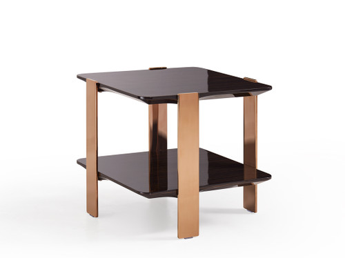Modrest Leroy Modern Ebony & Rosegold End Table / VGHB280B-EBN