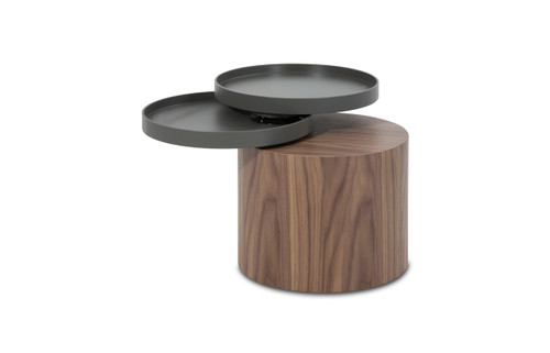 Modrest Bascom Modern Walnut End Table W/ Swivel Top / VGDWJ5677