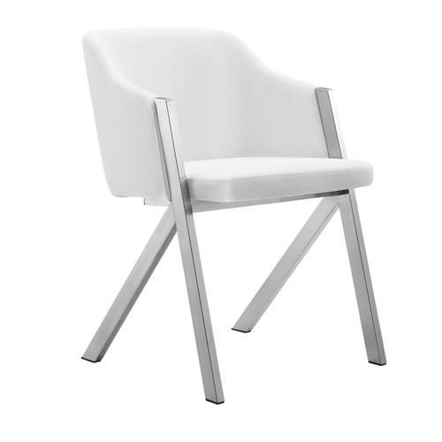 Modrest Darcy Modern White Leatherette Dining Chair (Set of 2) / VGEWF3202BF-WHT