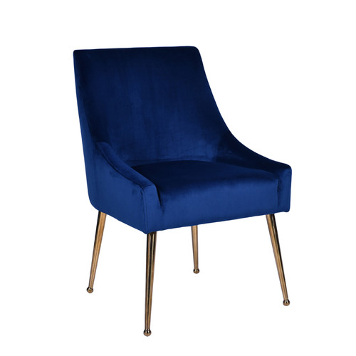 Modrest Castana Modern Blue Velvet & Gold Dining Chair (Set of 2) / VGRH-RHS-DC-101-BLU