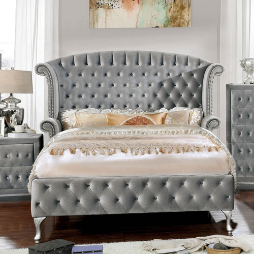 ALZIR Queen Bed, Gray / CM7150Q-BED