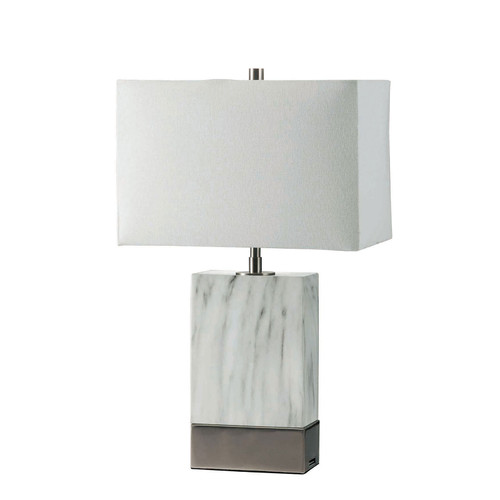 FAITH 20"H White Marble Steel Table Lamp / L731197-SV