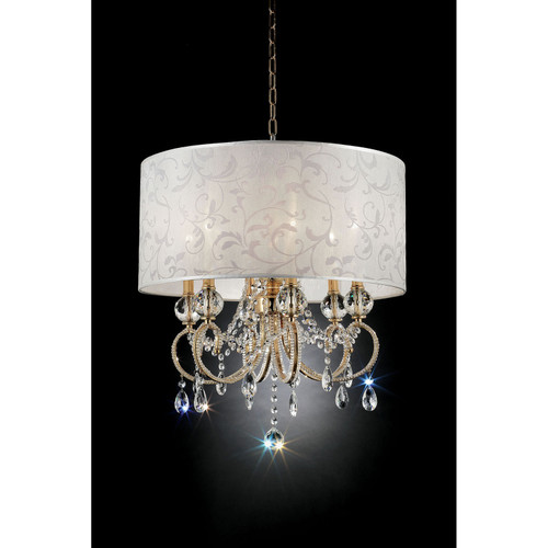 DEBORAH 24.5"H Gold Ceiling Lamp, Hanging Crystal / L9155H