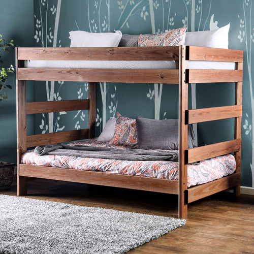 ARLETTE F/F Bunk Bed w/ 2 Slat Kits (*Mattress Ready) / AM-BK200-BED-SLAT