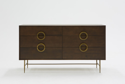 Modrest Selena Modern Acacia & Brass Dresser / VGNX18151