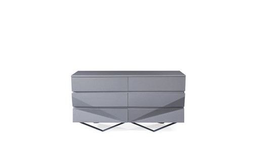 Modrest Duke Modern Grey & Black Gun Chrome Dresser / VGVCJ1811-D-GRY