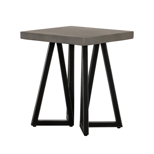 Modrest Richmond Modern Concrete & Black Metal End Table / VGLBLENO-LT50-01