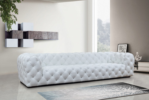 Divani Casa Dexter Transitional White Full Italian Leather Sofa / VGCA114-FL-WHT