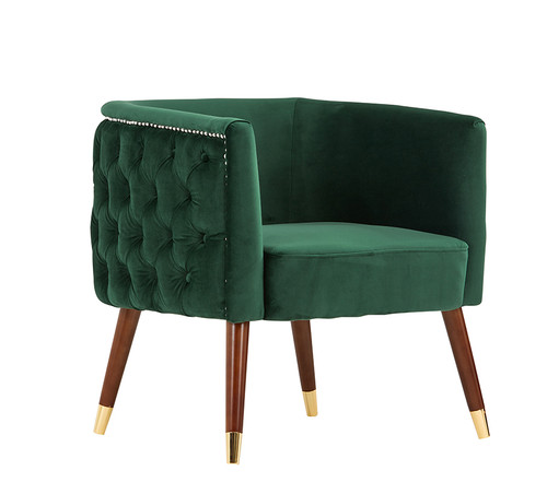 Modrest Bethel Modern Green Velvet Accent Chair / VGRH-RHS-AC-502-B-GRN