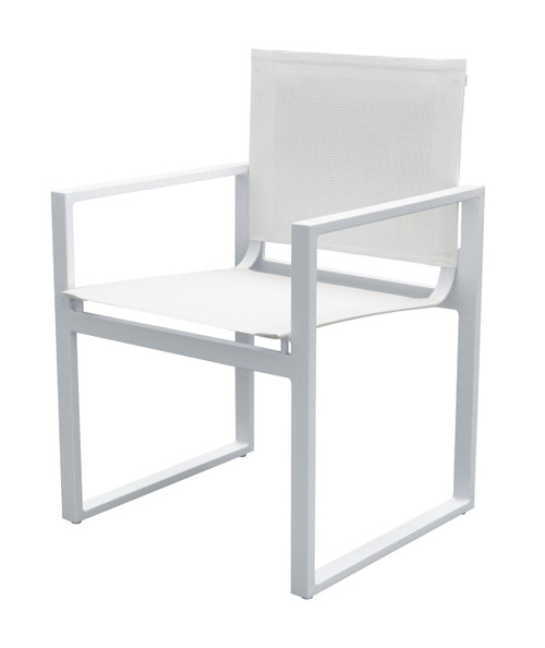 Renava Kayak - Modern White Outdoor Dining Armchair (Set of 2) / VGGERHAGEAN-WHT