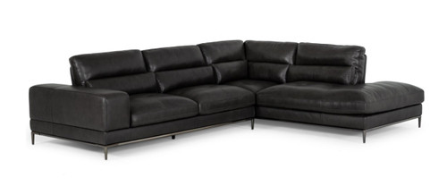 Divani Casa Kudos - Modern Dark Grey RAF Chaise Sectional Sofa / VGKK5309-RAF-SECT-GRY