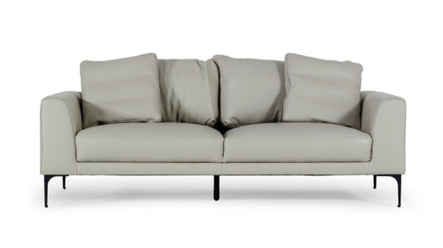 Divani Casa Jacoba - Modern Light Grey Leather Sofa / VGKKKF2620-GRY-3