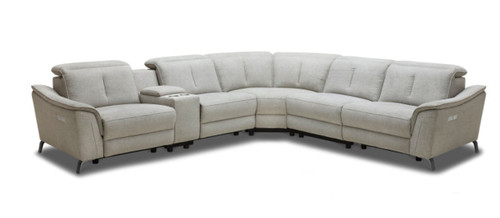 Divani Casa Lloyd - Modern Grey Fabric Sectional with Recliners + Console / VGKMKM510H-SECT-GRY