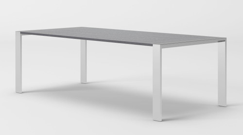 Modrest Fauna - Modern Elm Grey & Stainless Steel Chrome Dining Table / VGBBBN-2T-GREY-DT