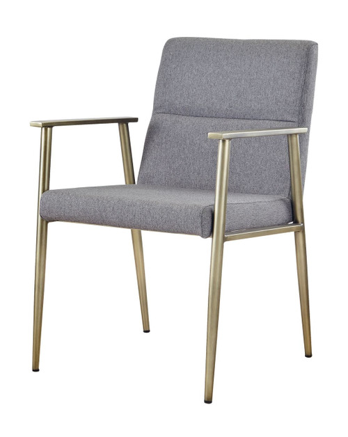 Modrest Sabri - Contemporary Grey & Antique Brass Arm Dining Chair / VGGAGA-6580CH-GRY