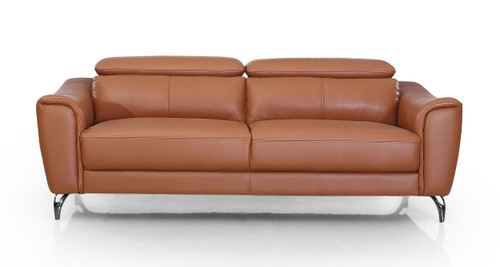 Divani Casa Danis - Modern Cognac Leather Brown Sofa / VGBNS-1803-BRN-S