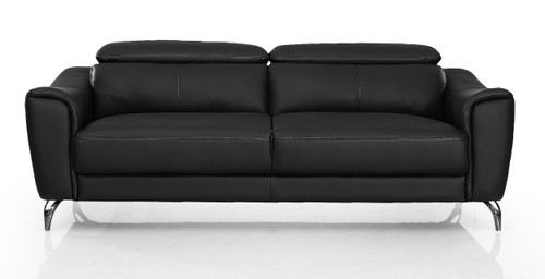 Divani Casa Danis - Modern Black Leather Sofa / VGBNS-1803-BLK-S