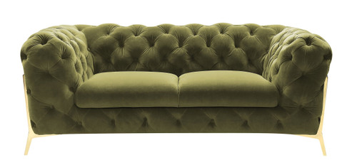 Divani Casa Sheila - Transitional Green Fabric Loveseat / VGCA1346-GRN-L