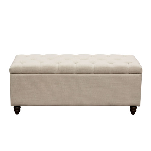 Park Ave Tufted Lift-Top Storage Trunk - Desert Sand Linen / PARKAVETRSD