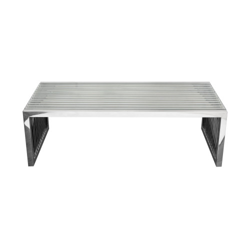 SOHO Rectangular Stainless Steel Cocktail Table w/ Clear, Tempered Glass Top / SOHOCTST