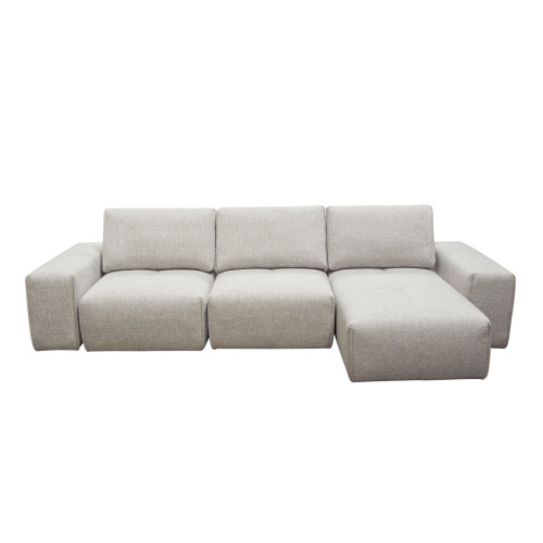 Jazz Modular 3-Seater Chaise Sectional with Adjustable Backrests in Light Brown Fabric / JAZZ2AC1CA2ARLB