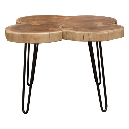 Joss Natural Acacia One of a Kind Live Edge Square Cocktail Table w/ Black Hairpin Legs / JOSSSCTNA