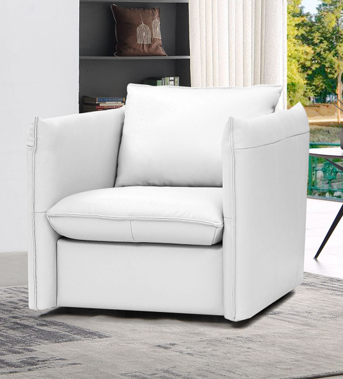 Divani Casa Tamworth - Modern White Leather Swivel Lounge Chair / VGEVN912-WHT-CH
