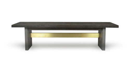 Modrest June - Modern Dark Grey Concrete & Walnut Dining Bench / VGGR639080-WAL-BENCH